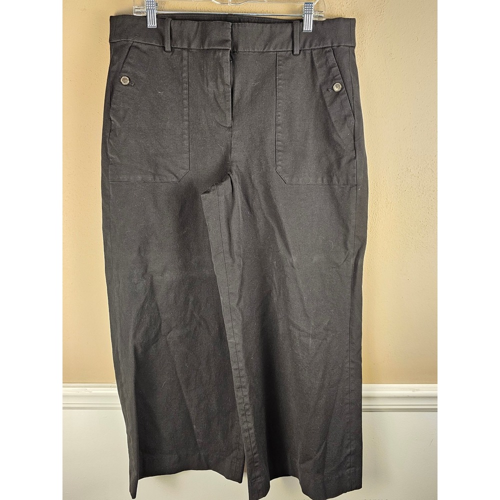 J Crew Womens Black‎ Sydney Bi Stretch Wide Leg Pants 16 Tall